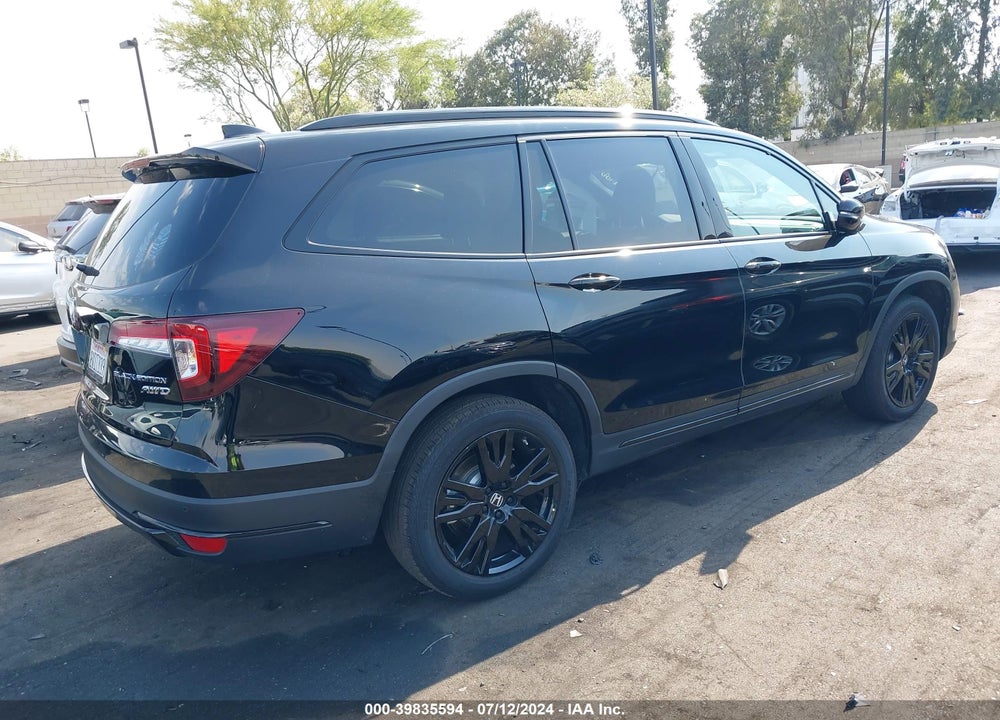 2021 HONDA PILOT AWD BLACK EDITION VIN: 5FNYF6H72MB062237