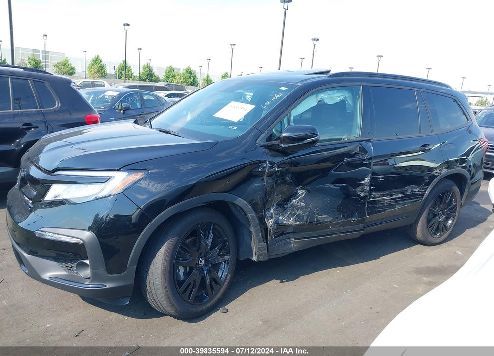 2021 HONDA PILOT AWD BLACK EDITION VIN: 5FNYF6H72MB062237