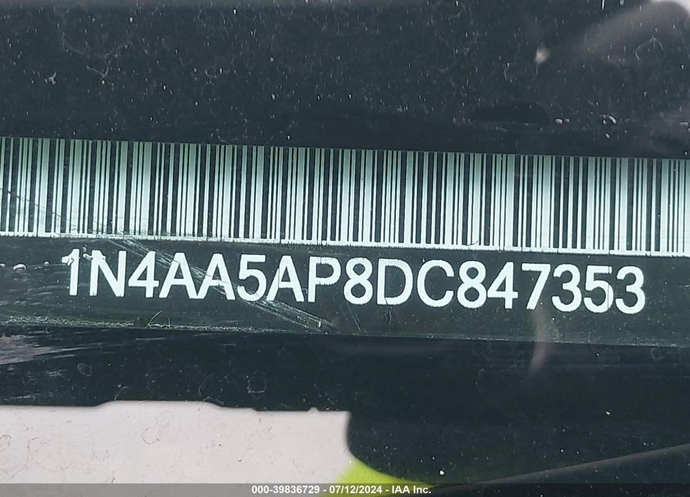 2013 NISSAN MAXIMA 3.5 SV VIN: 1N4AA5AP8DC847353