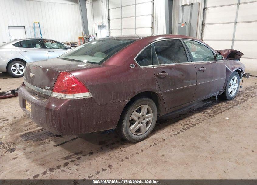 2007 CHEVROLET IMPALA LS VIN: 2G1WB55K079176549
