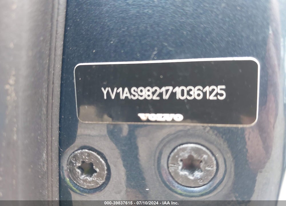 2007 VOLVO S80 3.2 VIN: YV1AS982171036125