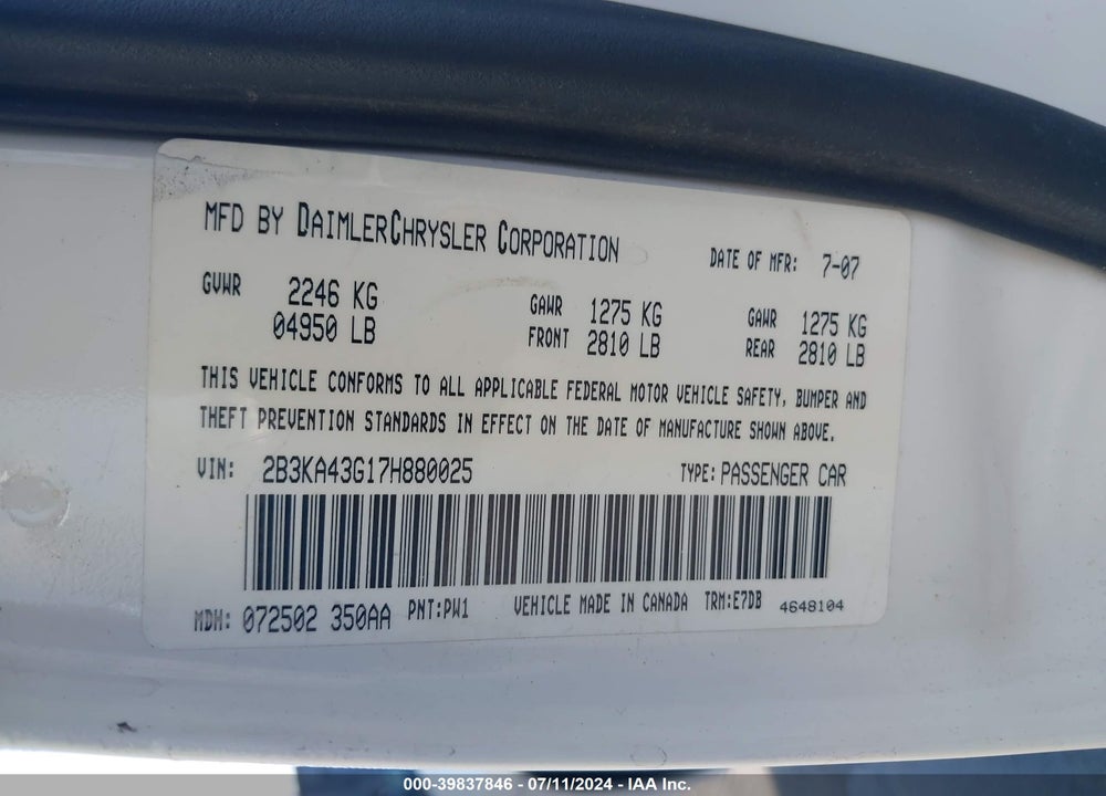 2010 DODGE CHARGER SXT VIN: 2B3CA3CV8AH211996