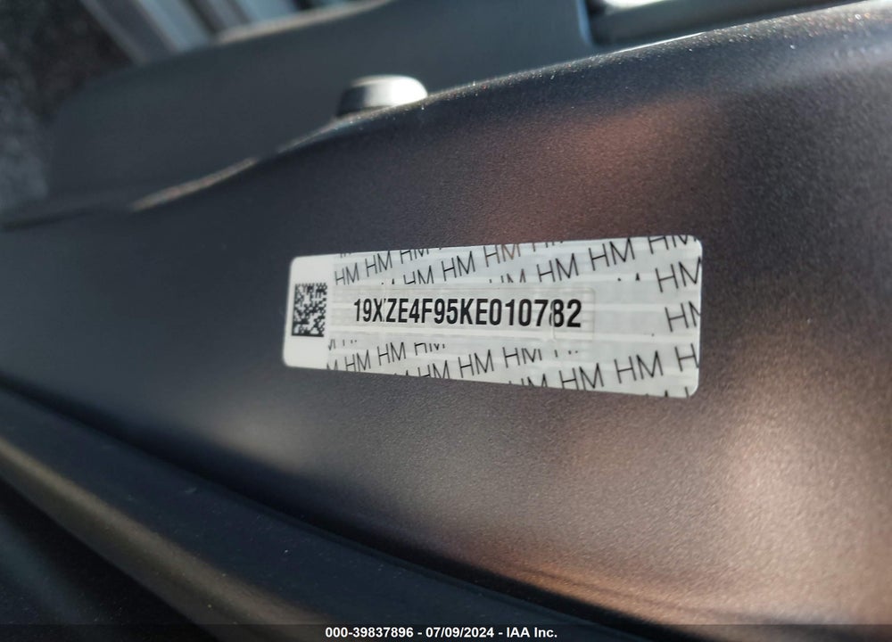 2019 HONDA INSIGHT TOURING VIN: 19XZE4F95KE010782