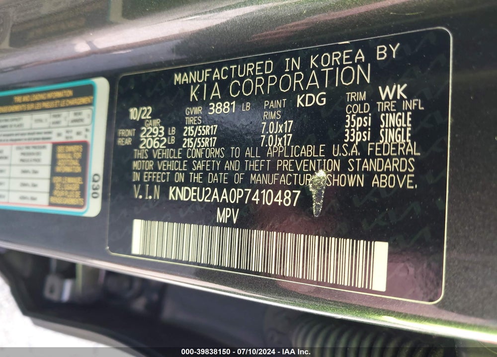2023 KIA SELTOS S VIN: KNDEU2AA0P7410487