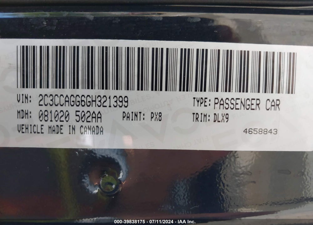 2016 CHRYSLER 300 300S VIN: 2C3CCAGG6GH321399