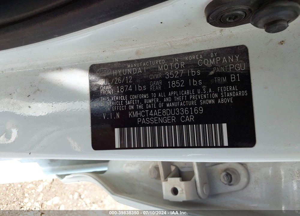 2013 HYUNDAI ACCENT GLS VIN: KMHCT4AE8DU336169