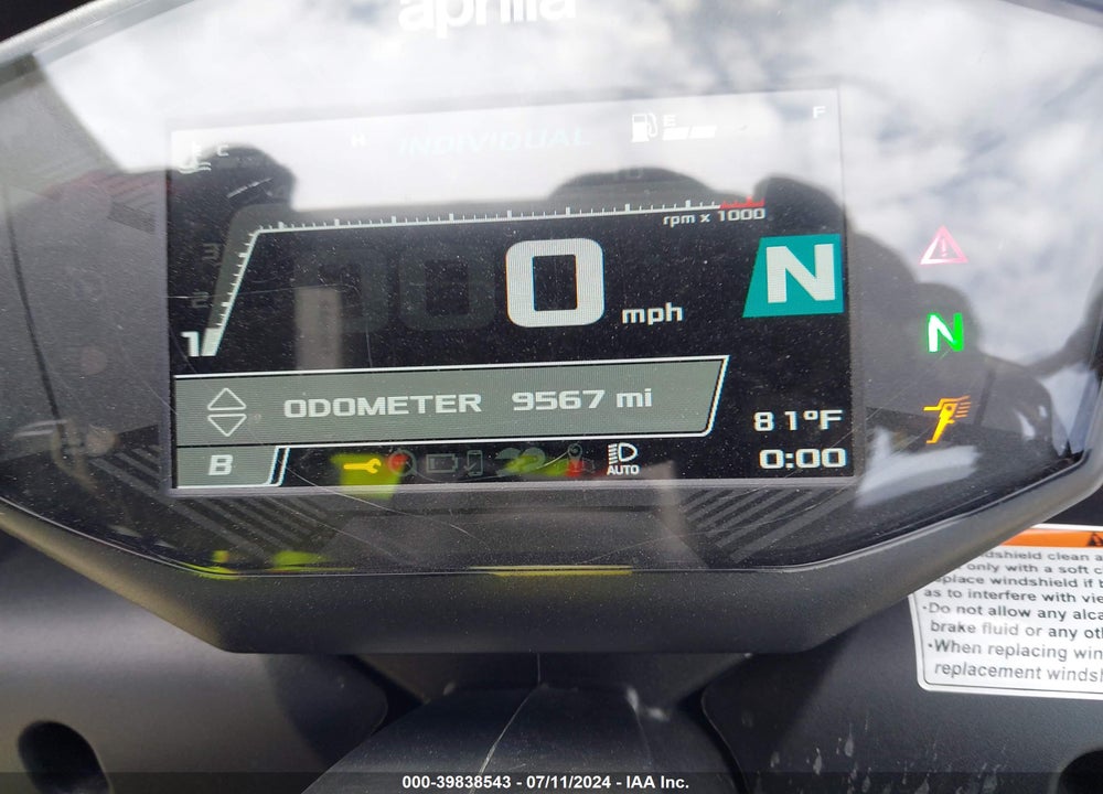 2021 APRILIA TUONO 660 VIN: ZD4KSUE0XMS000721