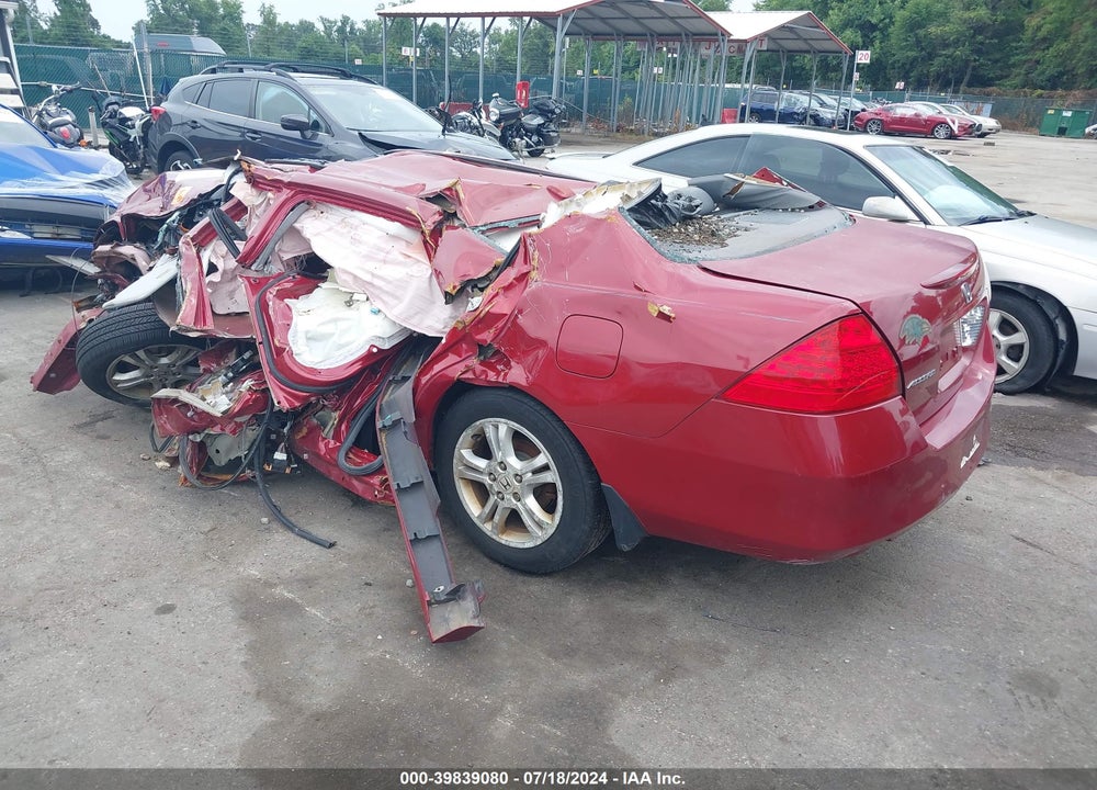 2007 HONDA ACCORD 2.4 EX VIN: 1HGCM56827A105625