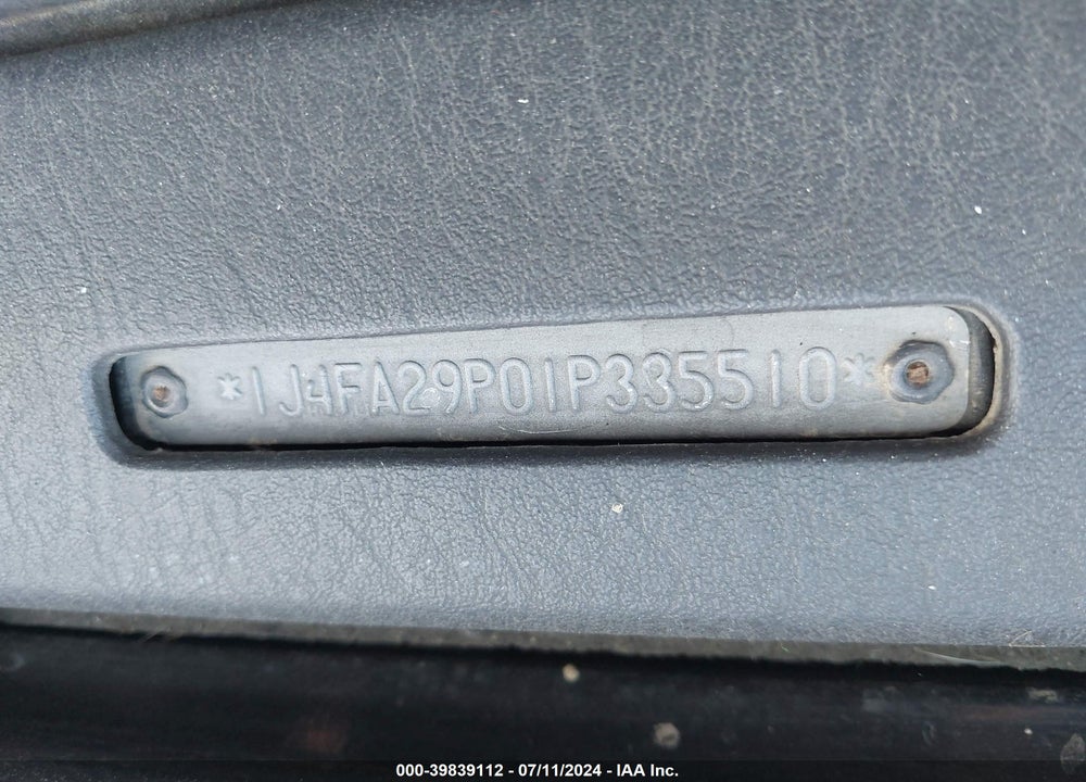 2001 JEEP WRANGLER SE VIN: 1J4FA29P01P335510