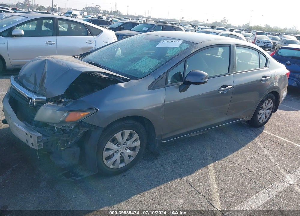 2012 HONDA CIVIC LX VIN: 19XFB2F55CE300695