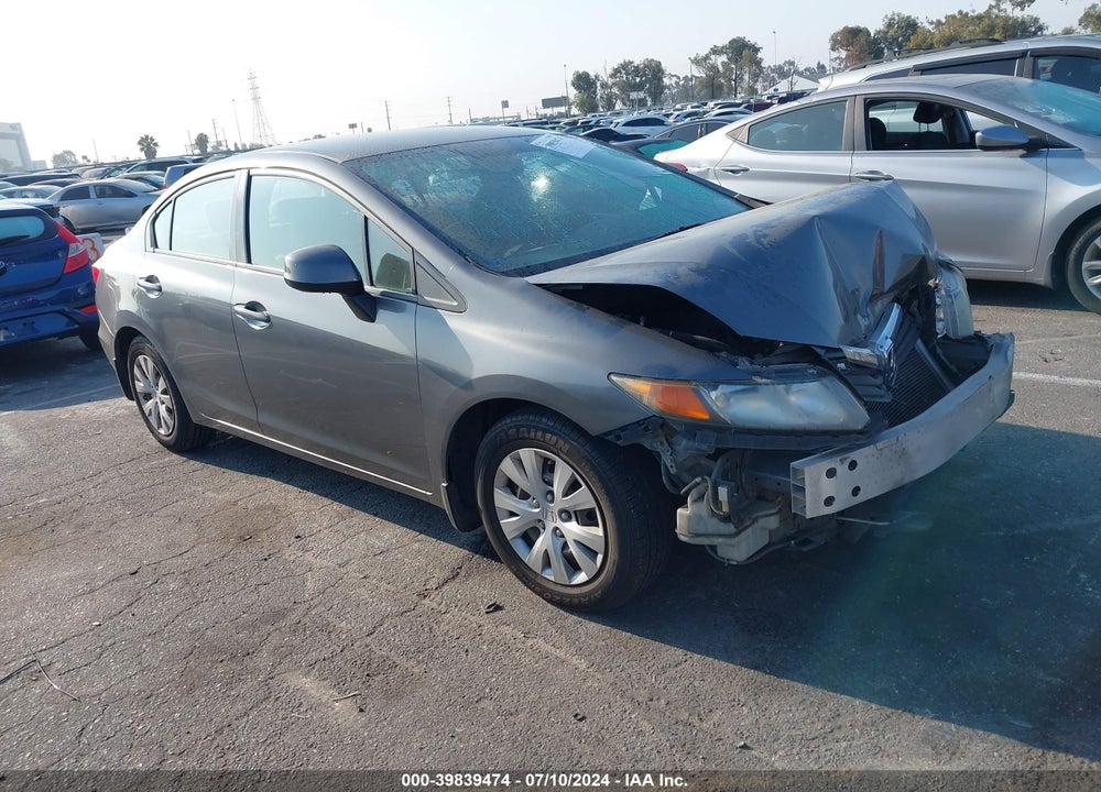 2012 HONDA CIVIC LX VIN: 19XFB2F55CE300695