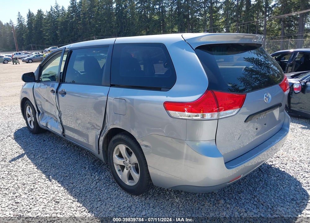 2012 TOYOTA SIENNA BASE V6 7 PASSENGER VIN: 5TDZK3DC3CS184424