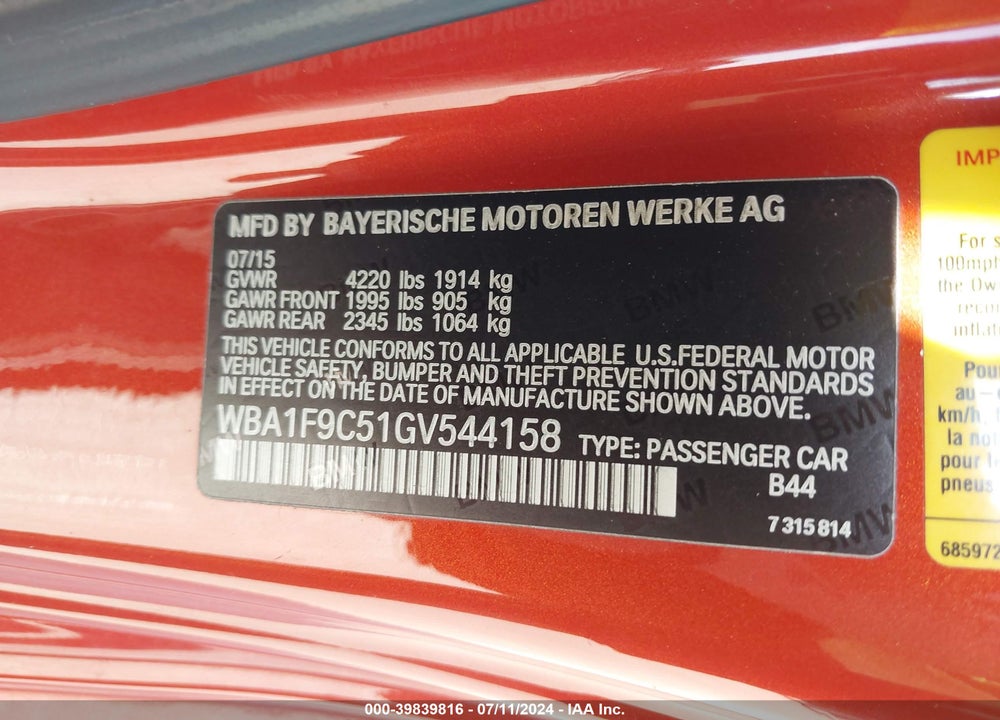 2016 BMW 228I VIN: WBA1F9C51GV544158