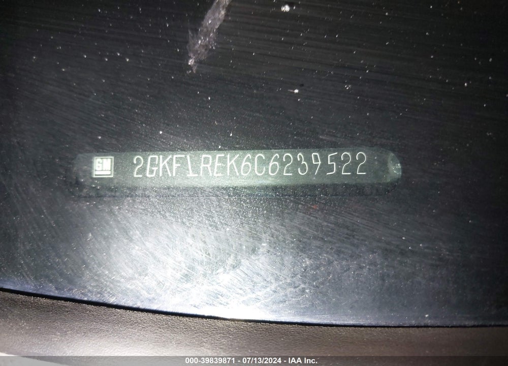 2012 GMC TERRAIN SLE-1 VIN: 2GKFLREK6C6239522