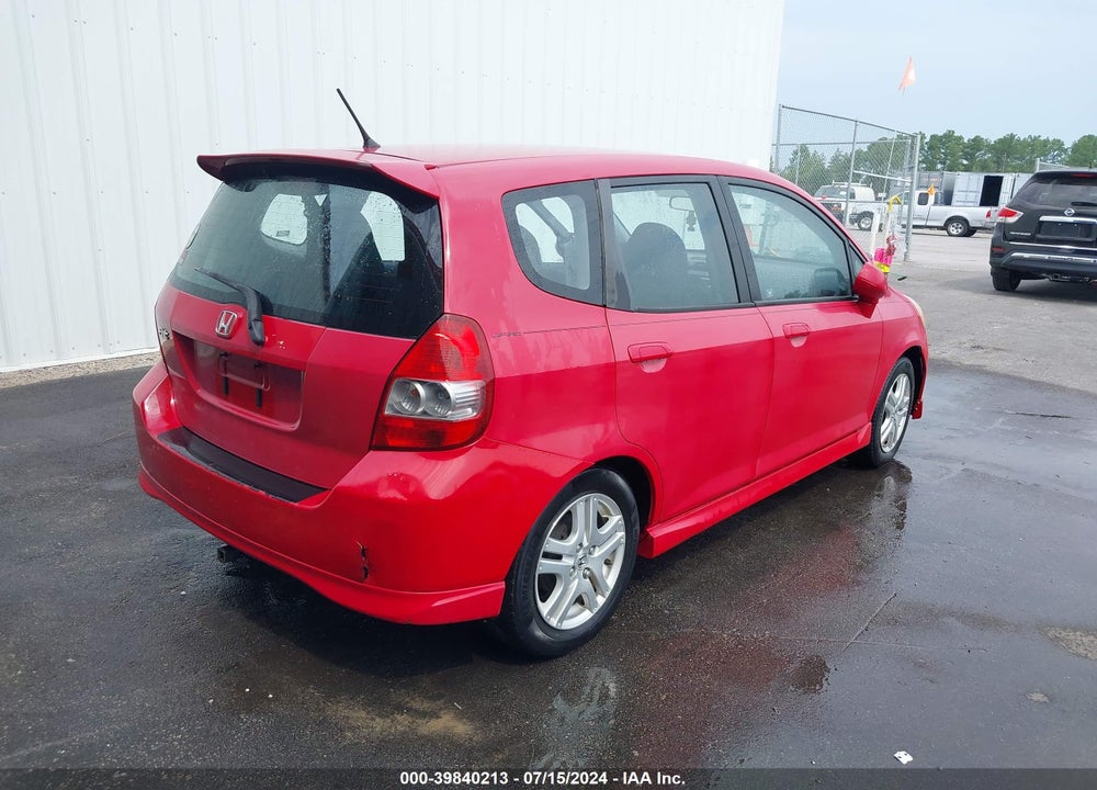2007 HONDA FIT SPORT VIN: JHMGD38617S010806