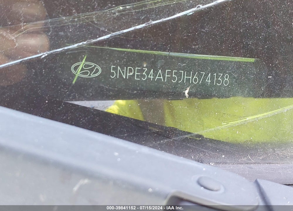 2018 HYUNDAI SONATA SEL VIN: 5NPE34AF5JH674138