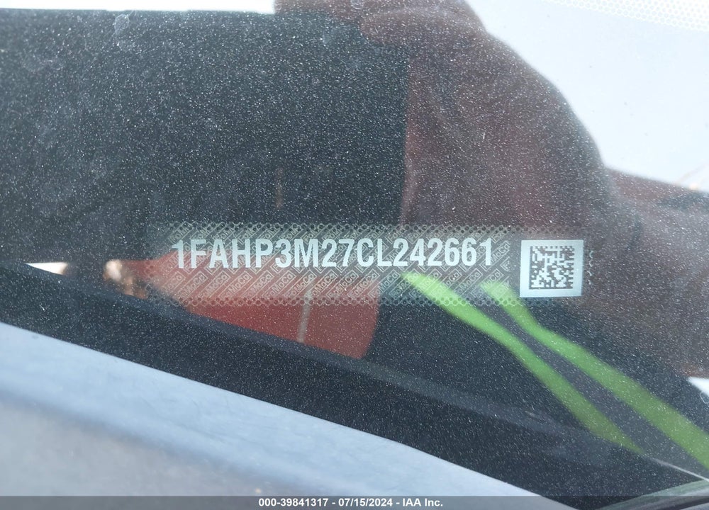 2012 FORD FOCUS SEL VIN: 1FAHP3M27CL242661