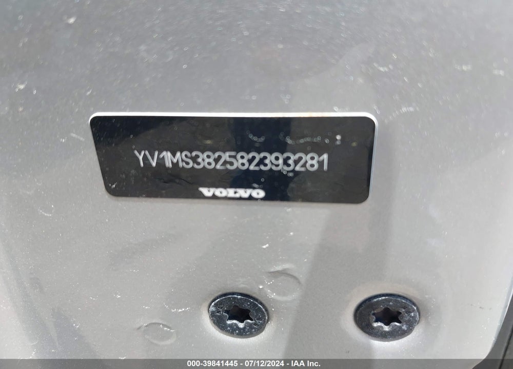 2008 VOLVO S40 2.4I VIN: YV1MS382582393281