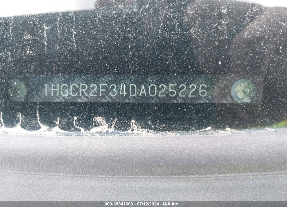 2013 HONDA ACCORD VIN: 1HGCR2F34DA025226