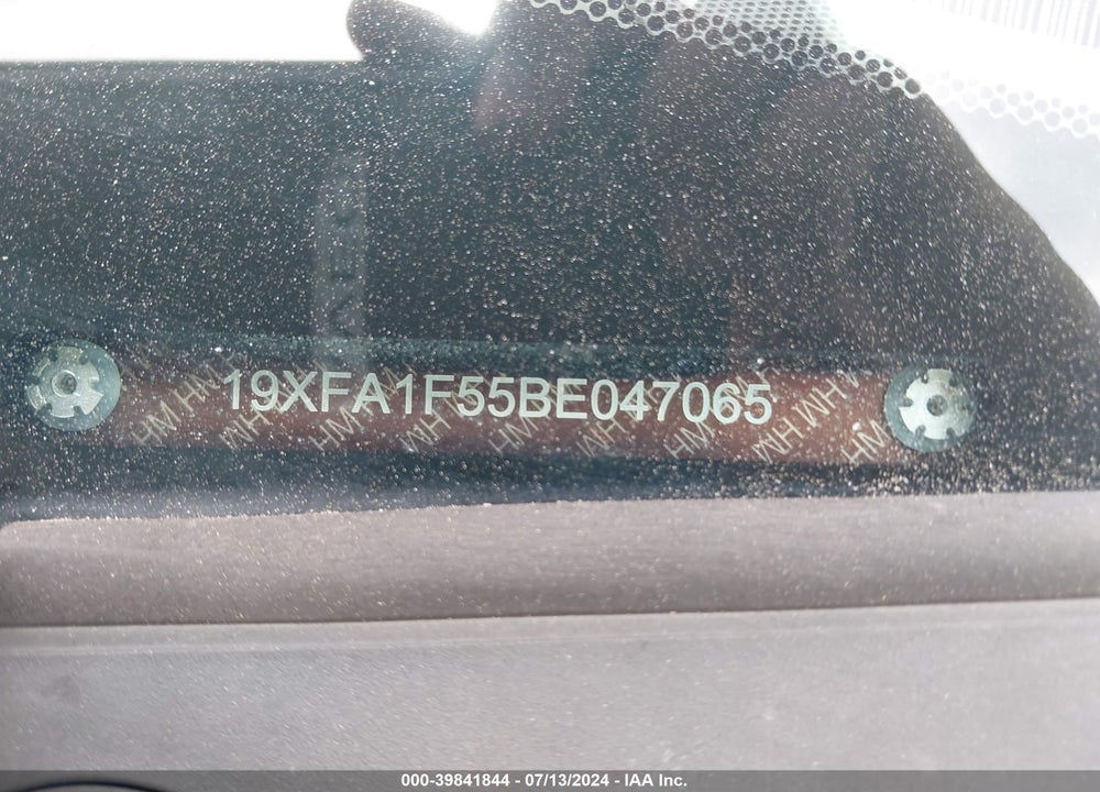 2011 HONDA CIVIC LX VIN: 19XFA1F55BE047065