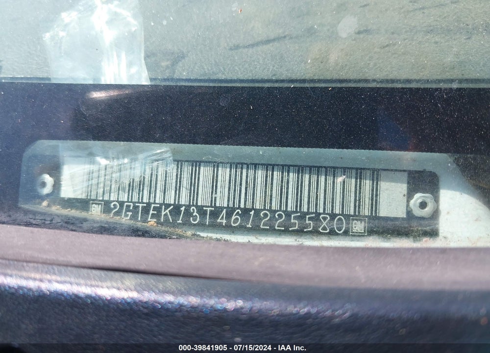 2006 GMC SIERRA 1500 SLE2 VIN: 2GTEK13T461225580