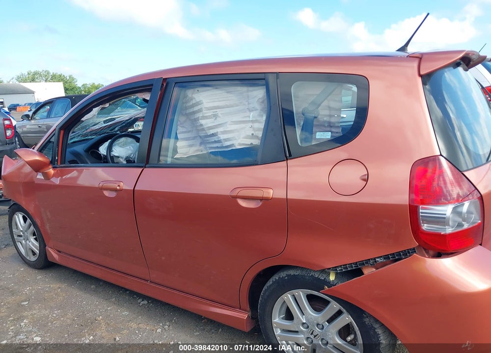 2007 HONDA FIT SPORT VIN: JHMGD38627S017022