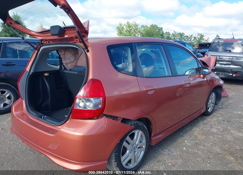 2007 HONDA FIT SPORT VIN: JHMGD38627S017022
