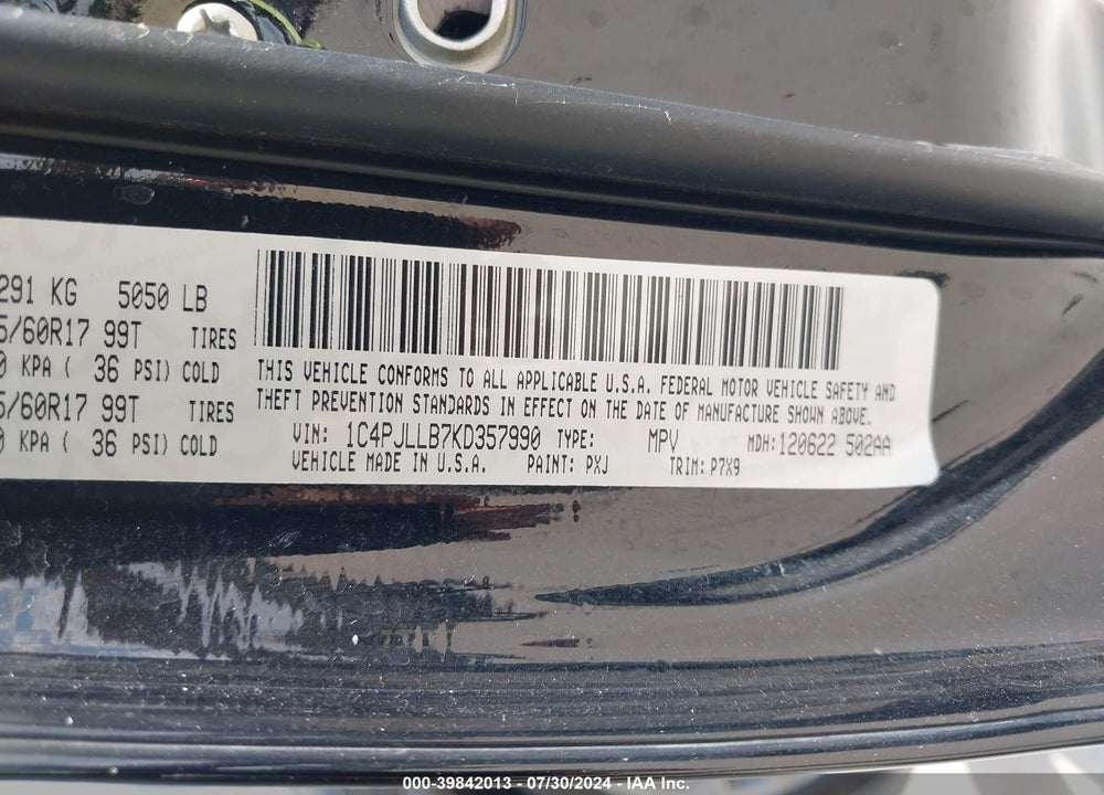 2019 JEEP CHEROKEE LATITUDE PLUS FWD VIN: 1C4PJLLB7KD357990