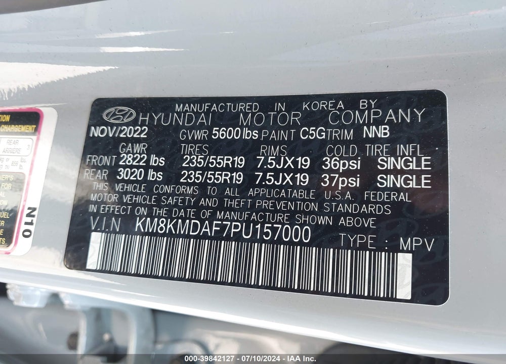 2023 HYUNDAI IONIQ 5 SE VIN: KM8KMDAF7PU157000