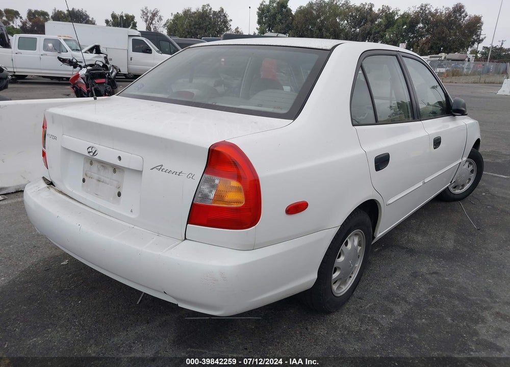 2000 HYUNDAI ACCENT GL VIN: KMHCG45G8YU042843