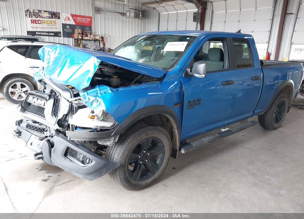 2022 RAM 1500 CLASSIC WARLOCK QUAD CAB 4X4 6'4 BOX VIN: 1C6RR7GT5NS207993