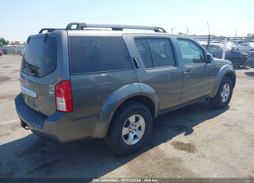 2008 NISSAN PATHFINDER S VIN: 5N1AR18U28C659016