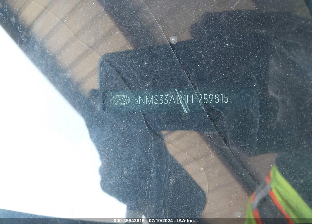 2020 HYUNDAI SANTA FE SEL VIN: 5NMS33AD1LH259815
