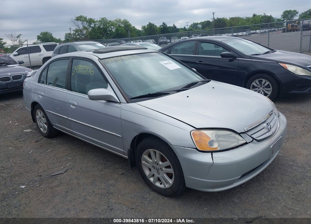 2002 HONDA CIVIC EX VIN: 1HGES26752L030551