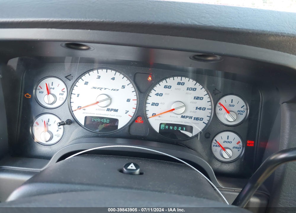 2005 DODGE RAM 1500 SRT-10 VIN: 3D7HA18H85G734538