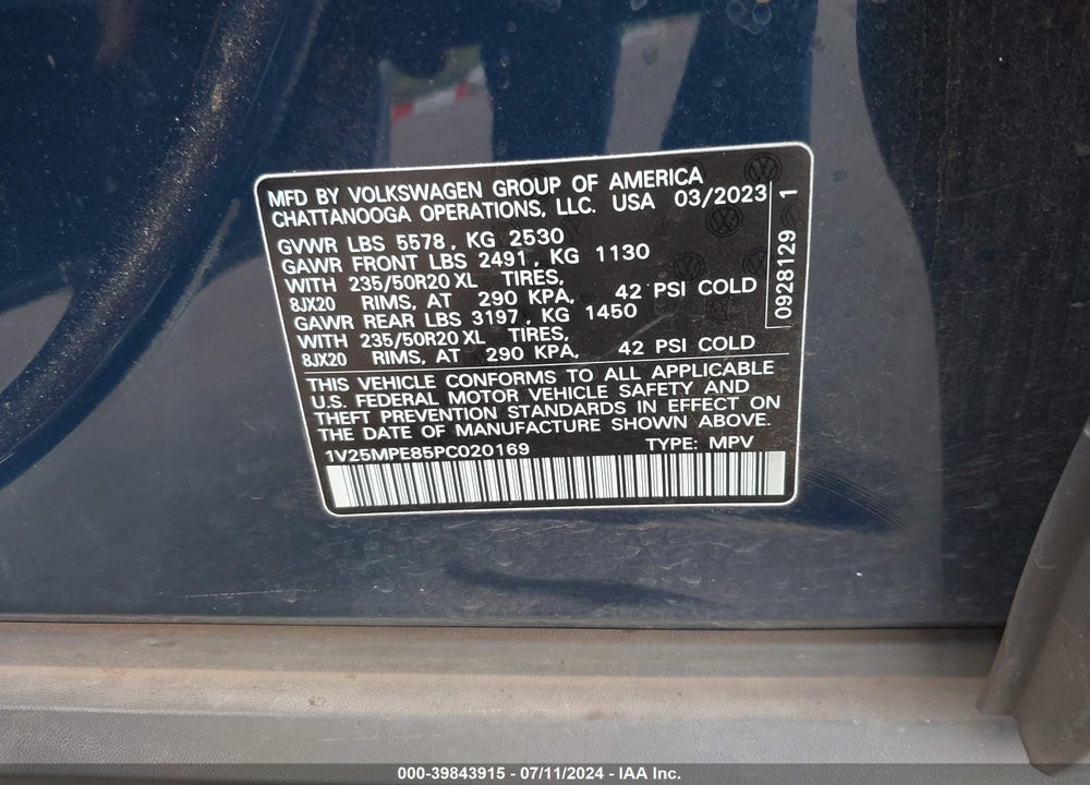 2023 VOLKSWAGEN ID.4 S VIN: 1V25MPE85PC020169