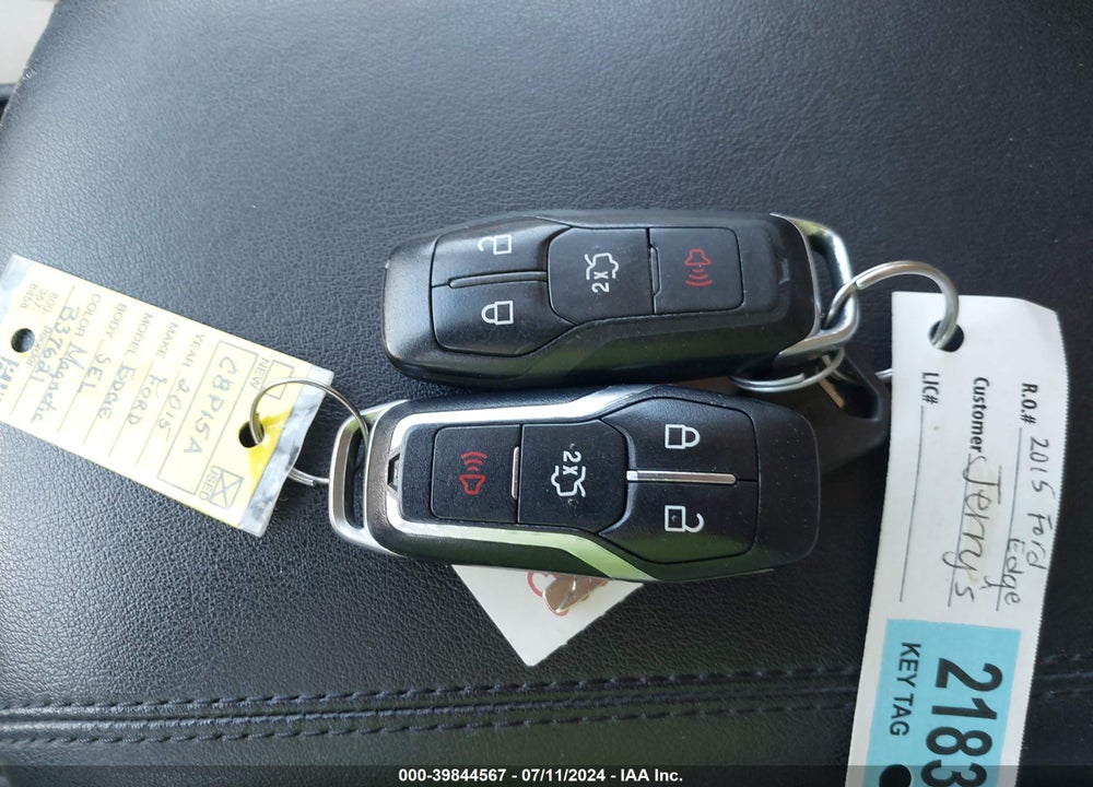 2015 FORD EDGE SEL VIN: 2FMTK3J82FBB37621