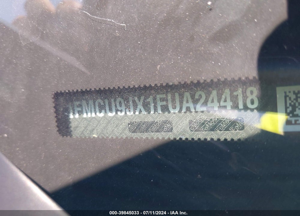 2015 FORD ESCAPE TITANIUM VIN: 1FMCU9JX1FUA24418