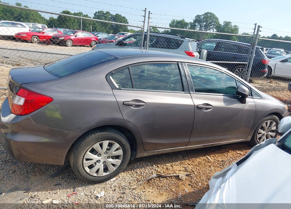 2012 HONDA CIVIC LX VIN: 19XFB2F51CE329756