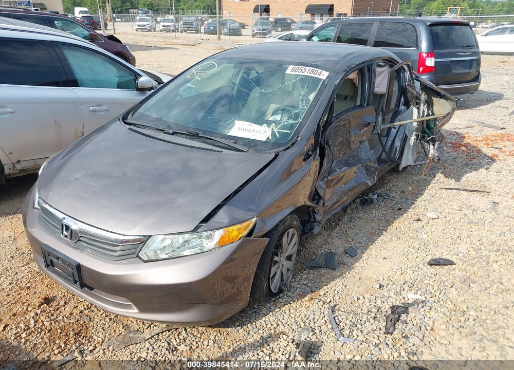 2012 HONDA CIVIC LX VIN: 19XFB2F51CE329756