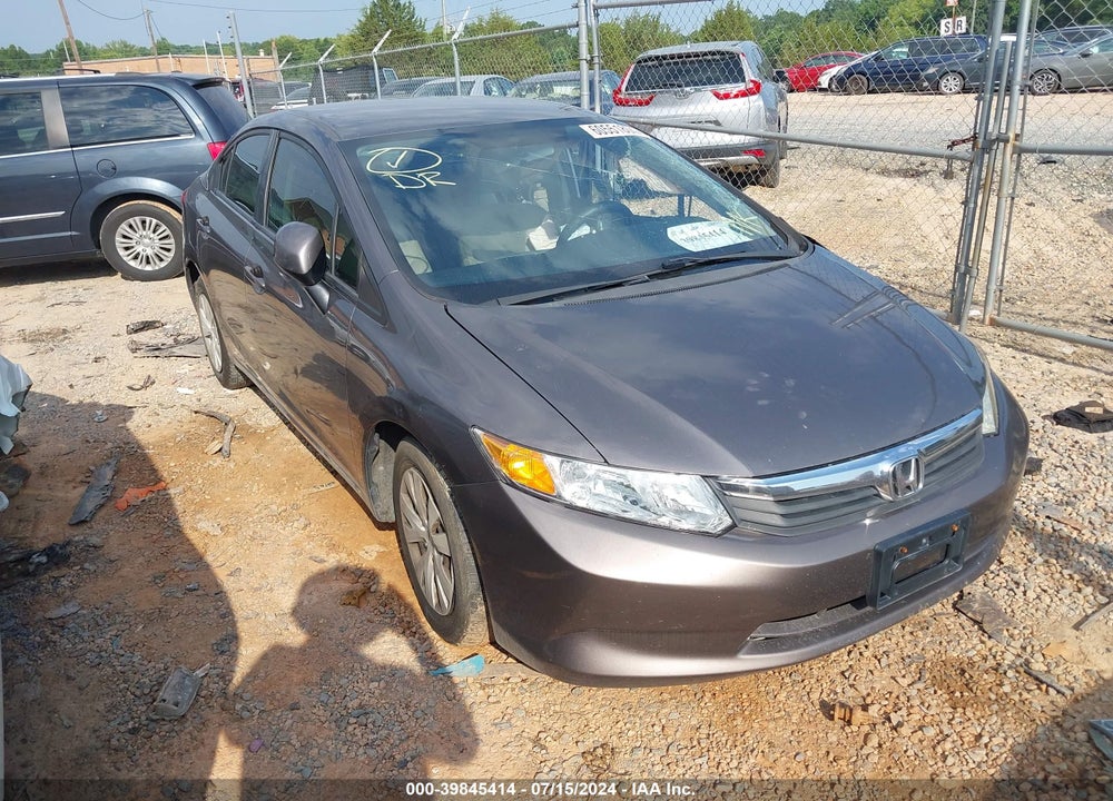 2012 HONDA CIVIC LX VIN: 19XFB2F51CE329756