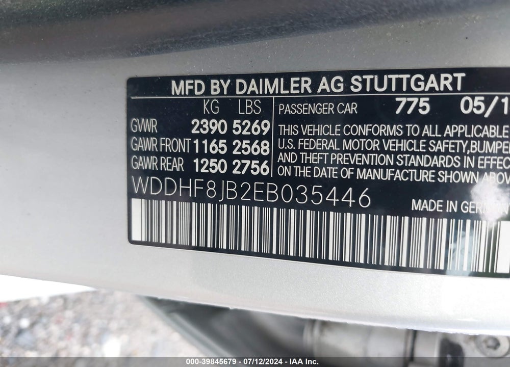 2014 MERCEDES-BENZ E 350 4MATIC VIN: WDDHF8JB2EB035446