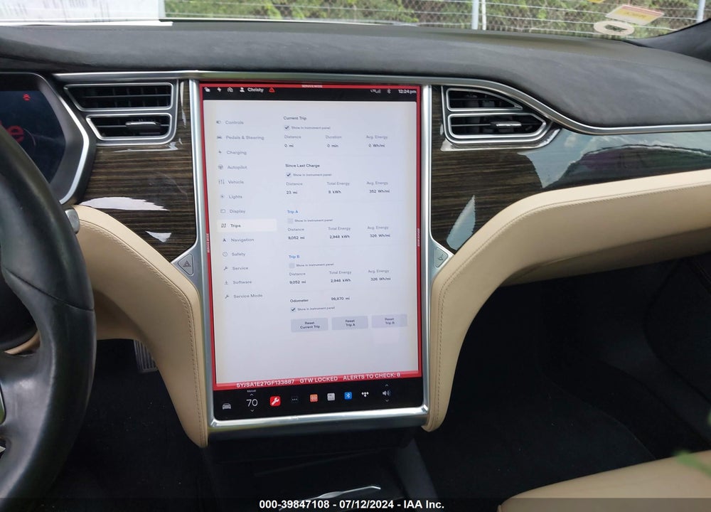 2016 TESLA MODEL S 60D/70D/75D/85D/90D VIN: 5YJSA1E27GF133887