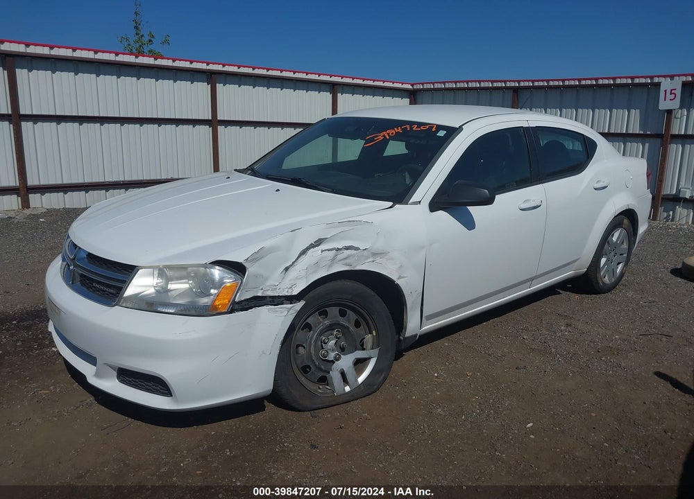 2012 DODGE AVENGER SE VIN: 1C3CDZAB4CN132311