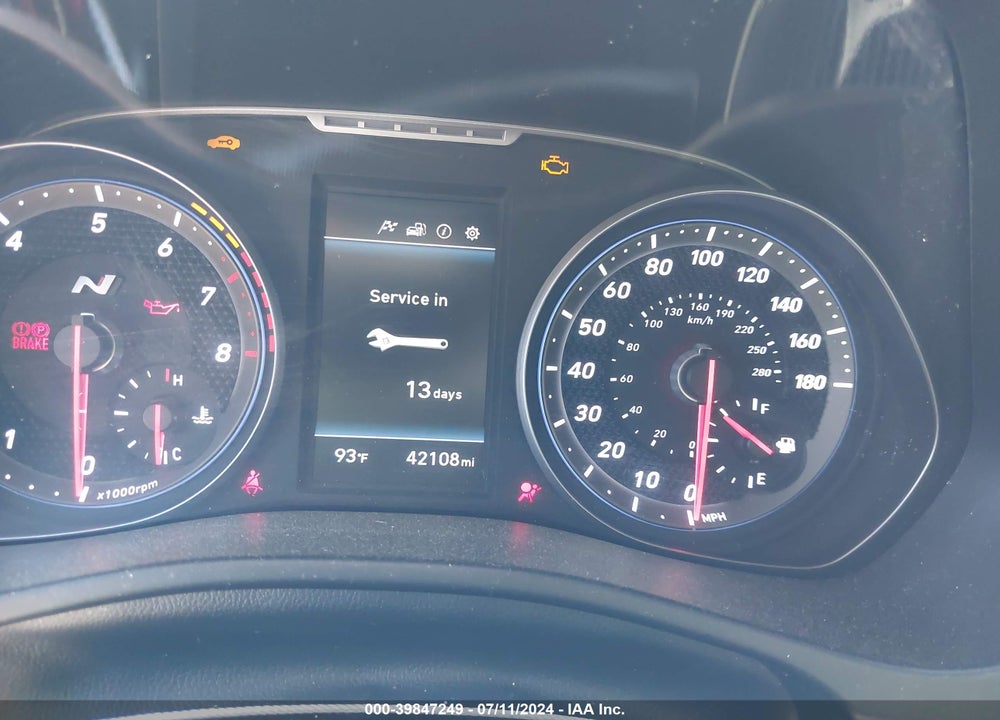 2020 HYUNDAI VELOSTER N VIN: KMHT36AH1LU003431