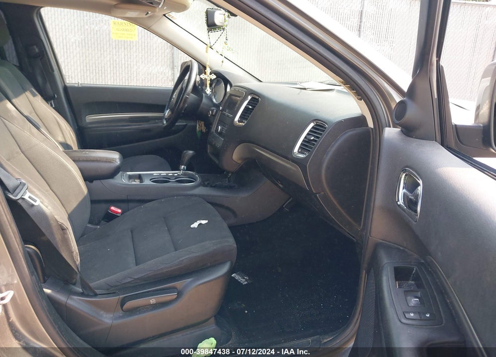 2012 DODGE DURANGO SXT VIN: 1C4RDJAG2CC217663