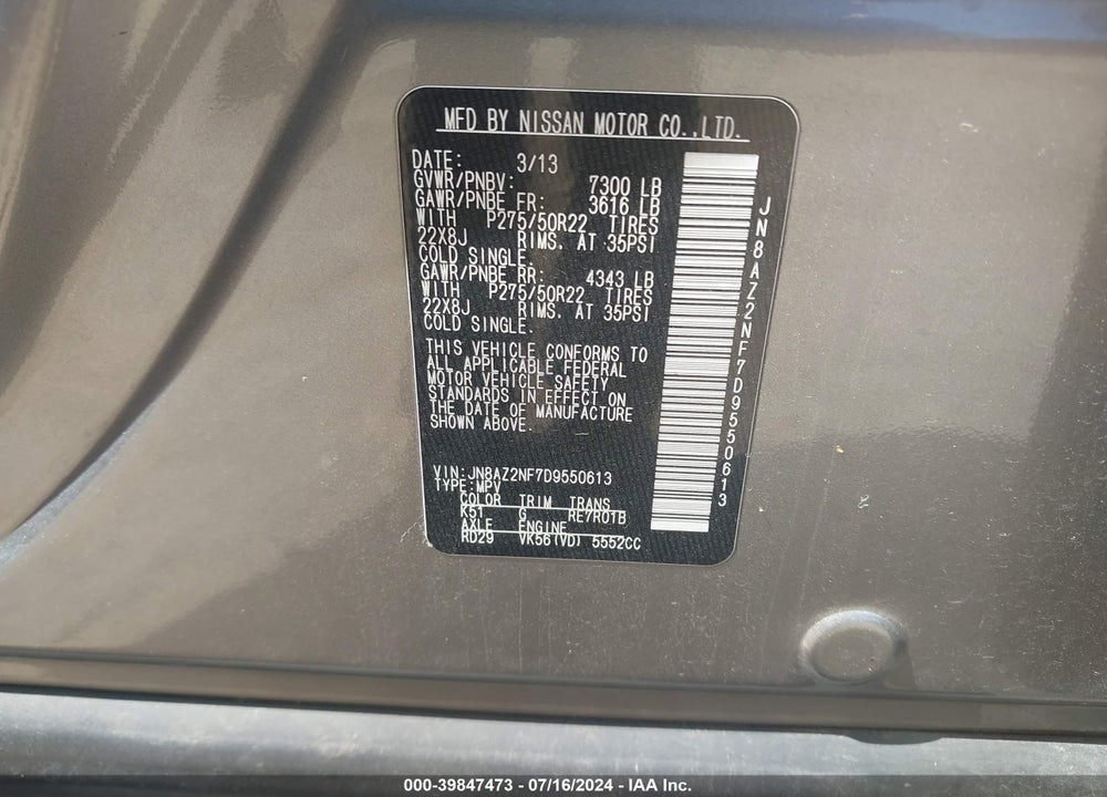 2013 INFINITI QX56 VIN: JN8AZ2NF7D9550613