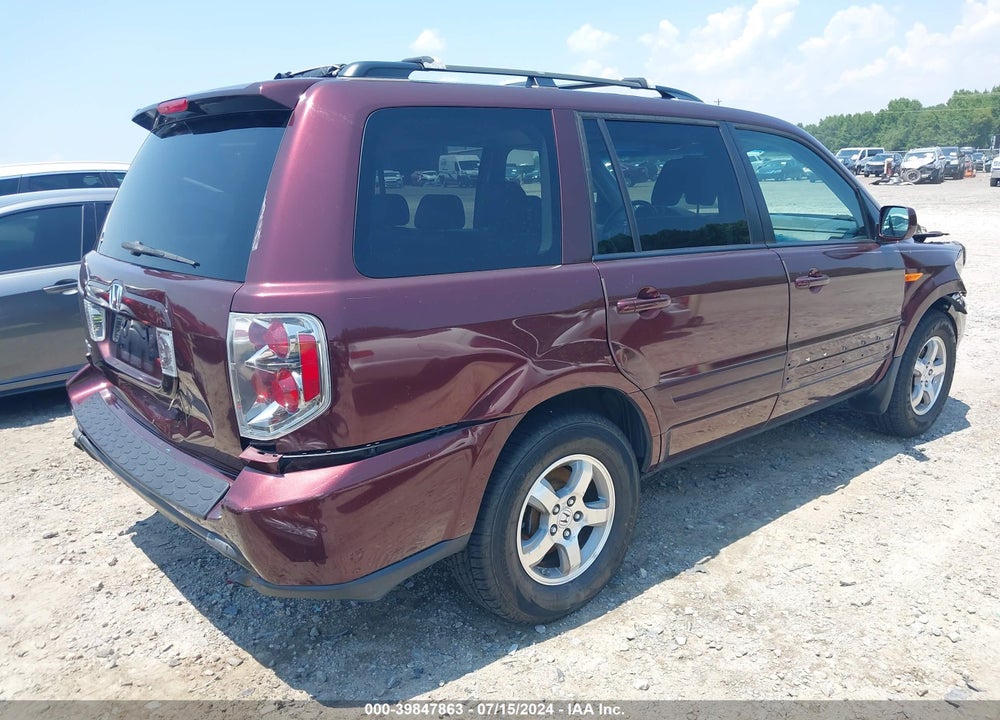 2008 HONDA PILOT EX-L VIN: 5FNYF28528B004089