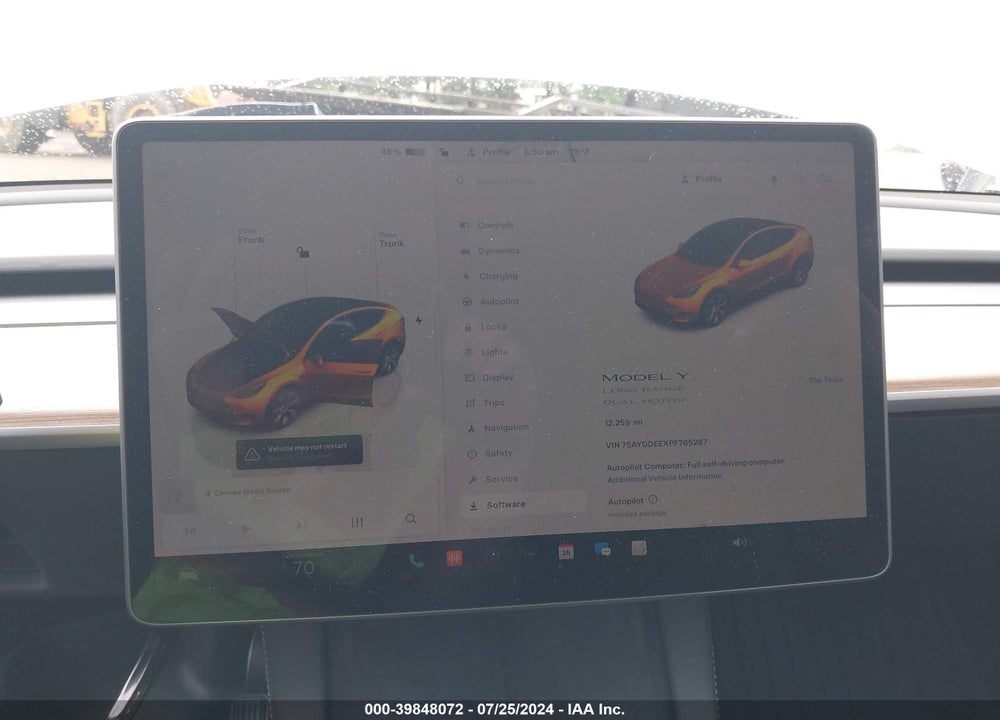 2023 TESLA MODEL Y AWD/LONG RANGE DUAL MOTOR ALL-WHEEL DRIVE VIN: 7SAYGDEEXPF765287