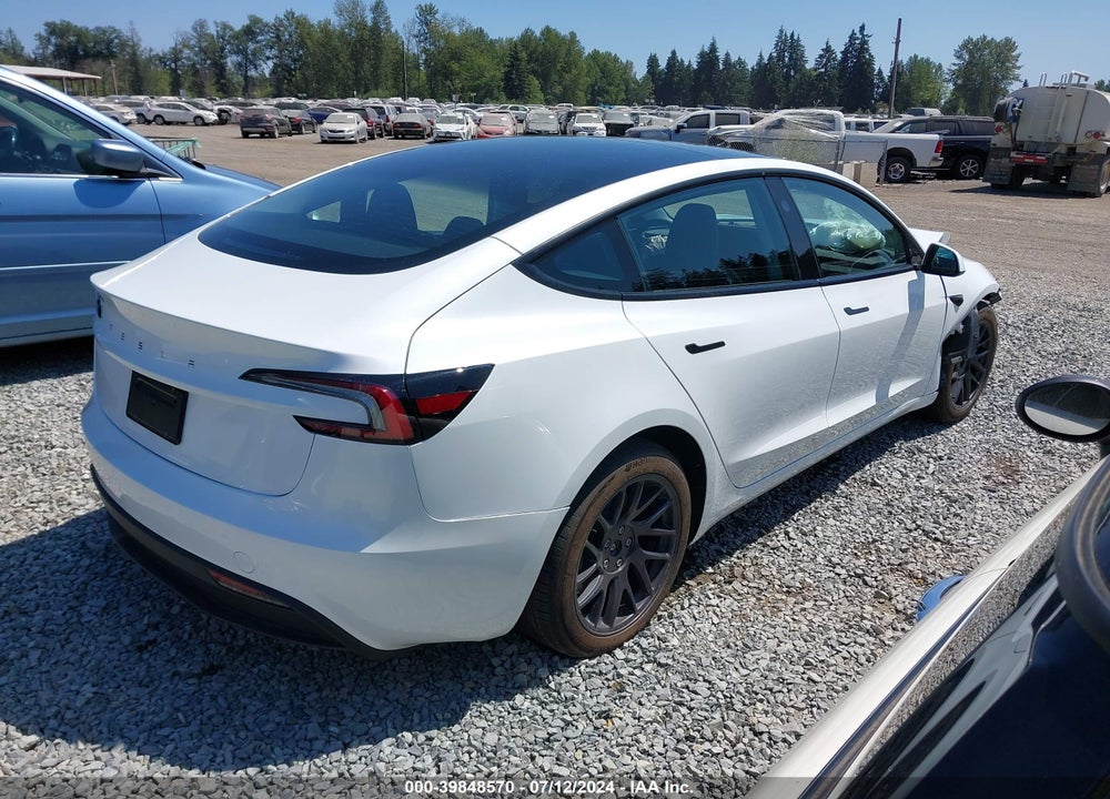 2024 TESLA MODEL 3 REAR-WHEEL DRIVE VIN: 5YJ3E1EAXRF727053